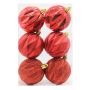 Julekugle plast rød Ø6 cm 6 stk.