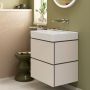 Hansgrohe underskab med vask Xilesa/Xanuia mat sandbeige 2 skuffer 60x48 cm