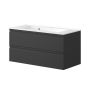 Nortiq underskab med vask Sydney mat sort 100 cm