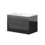 Nortiq underskab med vask Bakkedahl højglans sort 80 cm