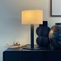 Dyberg Larsen bordlampe Calix oval E27 sort/natur H39 cm