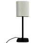 Dyberg Larsen bordlampe Calix oval E27 sort/natur H39 cm