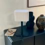 Dyberg Larsen bordlampe Calix oval E27 sort/natur H39 cm