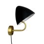 Dyberg Larsen væglampe Oulu E14 messing/sort H27 cm