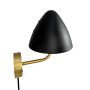 Dyberg Larsen væglampe Oulu E14 messing/sort H27 cm