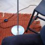 Dyberg Larsen gulvlampe Oulu E27 børstet stål/sort H128 cm