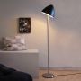 Dyberg Larsen gulvlampe Oulu E27 børstet stål/sort H128 cm