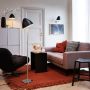 Dyberg Larsen gulvlampe Oulu E27 børstet stål/sort H128 cm