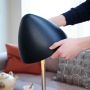Dyberg Larsen gulvlampe Oulu E27 børstet stål/sort H128 cm