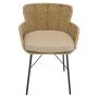 Sunfun Line havestol med hynde polyrattan beige/sort