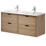 Camargue underskab m/dobbeltvask Nature Egedahl/Loknes massiv eg natur 120 cm