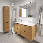 Camargue underskab m/dobbeltvask Nature Egedahl/Loknes massiv eg natur 120 cm