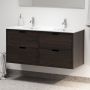 Camargue underskab m/dobbeltvask Nature Egedahl/Loknes massiv eg sort 120 cm