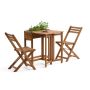 Sunfun Monika cafésæt olieret akacietræ m/bord & 2 stole