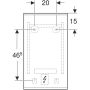 Geberit spejl med LED Option Plus aluminium 70x40 cm