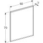 Geberit spejl med LED Option Plus sort 60x70 cm