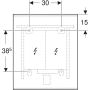 Geberit spejl med LED Option Plus sort 60x70 cm