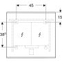 Geberit spejl med LED Option Plus aluminium 75x70 cm