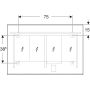 Geberit spejl med LED Option Plus sort 105x70 cm