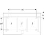 Geberit spejl med LED Option Plus aluminium 120x70 cm