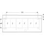 Geberit spejl med LED Option Plus sort 160x70 cm