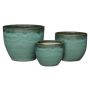 Krukke glaseret keramik grøn Ø37 cm 