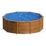 Swim & Fun pool med filtersystem & stige trælook 460x120 cm