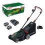 Bosch Rotak 18V2-43 plæneklipper inkl. 2x4Ah batteri & lader