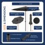 Baser parasol Original Push antracit 300 cm