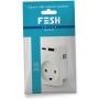 Fesh Switch Curveline stikkontakt USB A+C 1,5 modul m/jord hvid