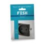 Fesh Switch Curveline stikkontakt 1 modul m/jord koksgrå