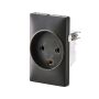 Fesh Switch Curveline stikkontakt 1,5 modul m/jord koksgrå