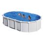Swim & Fun oval pool med filtersystem & stige hvid 730x375x132 cm