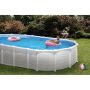 Swim & Fun oval pool med filtersystem & stige hvid 730x375x132 cm
