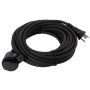 Kabelsæt med jord 10 m 16A/230V 3G1,5 mm IP44 sort