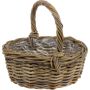 Kurv med hank rattan natur Ø45 cm