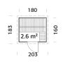 Palmako sauna m/saunaovn og tagpap Eir ubehandlet 2,6 m²