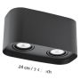 Eglo loftlampe Caminales-Z sort LED GU10 L24cm 2 pærer