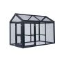 Hortus kaninbur løbegård træ sort 140x85x106 cm