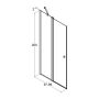 Scanbad brusedør m/sidepanel krom profil/klart glas 200x97-99 cm