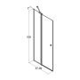 Scanbad brusedør m/sidepanel krom profil/klart glas 200x87-89 cm