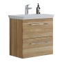 Scanbad underskab med vask Multo/Marbelle varm eg 2 skuffer 66x38 cm