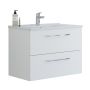Scanbad underskab med vask Multo/Arial mat hvid 2 skuffer 81x45 cm