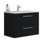 Scanbad underskab med vask Multo/Arial sort struktur 2 skuffer 81x45 cm