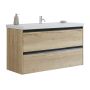 Scanbad underskab med vask Delta/Lazuli integreret greb natur eg 120 cm