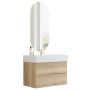 Scanbad underskab med vask Delta/Asyre natur eg m/push open 81 cm