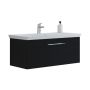 Scanbad underskab med vask Multo/Marbelle sort struktur 1 skuffe 106x47 cm