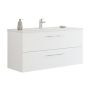Scanbad underskab med vask Multo/Arial mat hvid 2 skuffer 121x45 cm