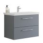 Scanbad underskab med vask Multo/Marbelle mat grå 2 skuffer 86x47 cm