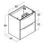 Scanbad underskab med vask Now/Arial mat hvid 2 skuffer 61x45,5 cm
